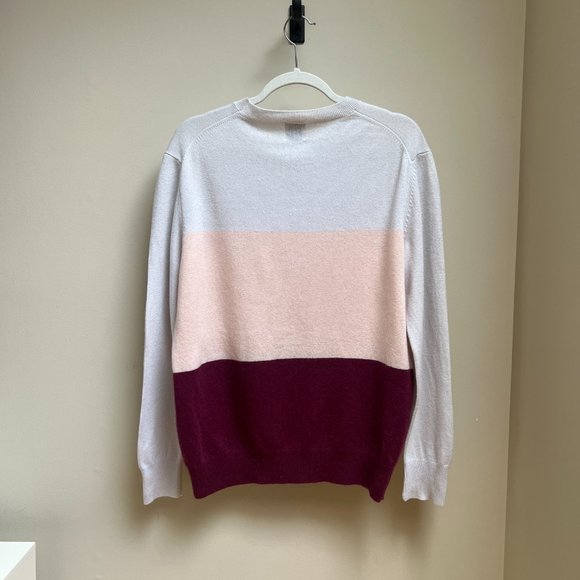 Madeleine Thompson Colorblock 100% Cashmere Crewneck Sweater - Picture 4 of 9